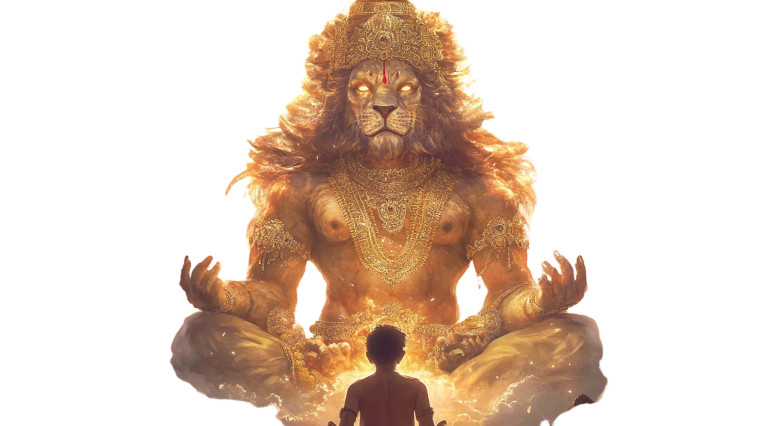 Divine Narasimha Blessing Vinyl Car Decal Sticker – Waterproof & UV-Resistant 8"