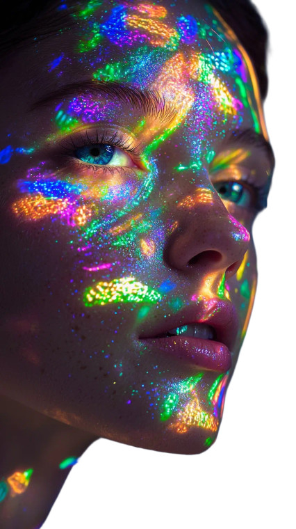 Cosmic Glow Face Vinyl Car Decal Sticker – Waterproof & UV-Resistant 8"