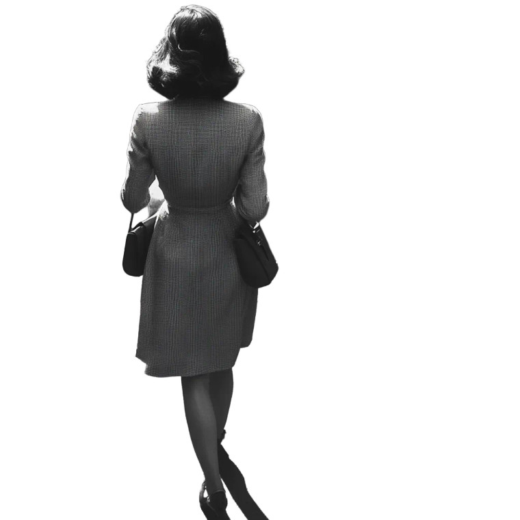 Elegant Lady Walking Vinyl Car Decal Sticker – Waterproof & UV-Resistant 8"