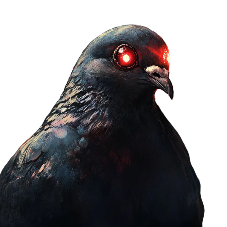 Evil Glowing Pigeon Vinyl Car Decal Sticker – Waterproof & UV-Resistant 8"