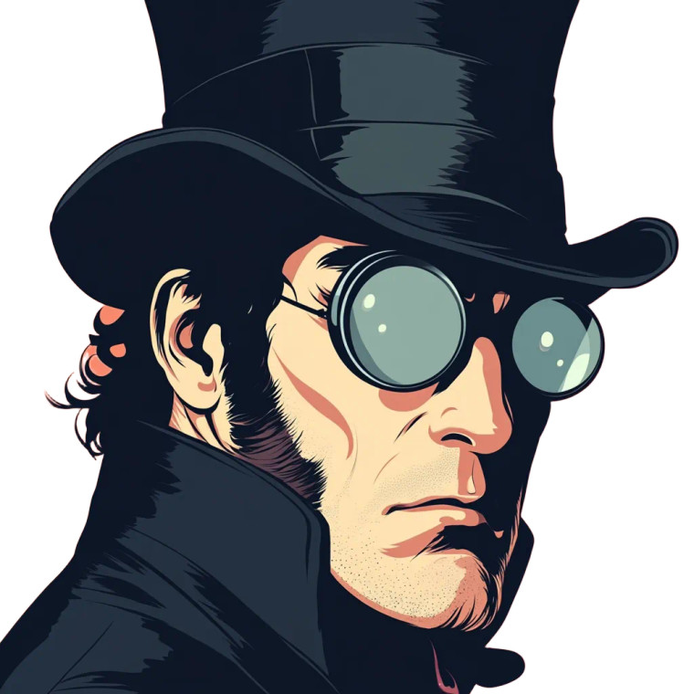 Victorian Rogue Detective Vinyl Car Decal Sticker – Waterproof & UV-Resistant 8"