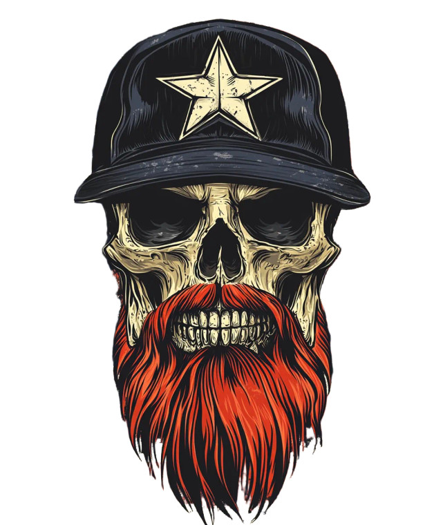 Grunge Skull Design V2 Vinyl Car Decal Sticker – Waterproof & UV-Resistant 8"