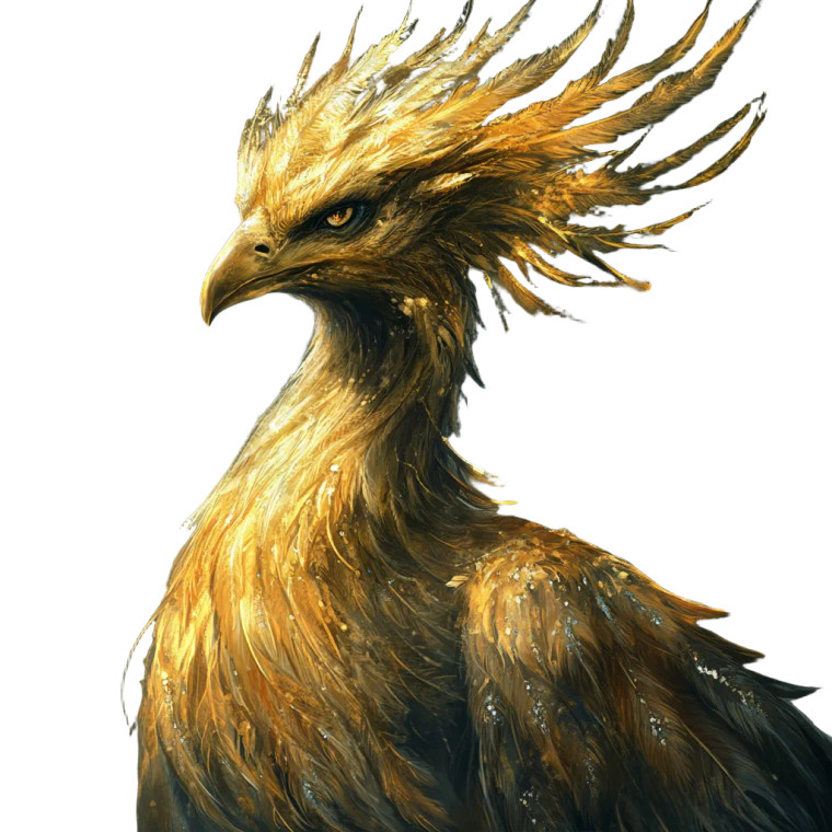 Golden Mythical Bird Vinyl Car Decal Sticker – Waterproof & UV-Resistant 8"