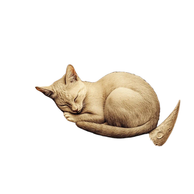 Sleeping Siamese Moon Cat Vinyl Car Decal Sticker – Waterproof & UV-Resistant 8"