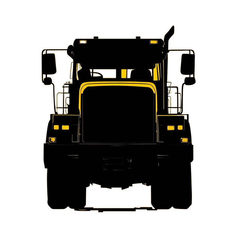 Construction Vehicle Silhouette Vinyl Car Decal Sticker – Waterproof & UV-Resistant 8"