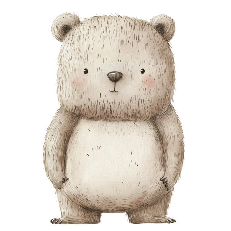 Cute Bear Illustration V2 Vinyl Car Decal Sticker – Waterproof & UV-Resistant 8"