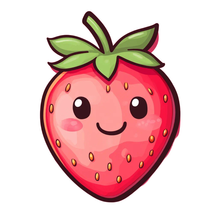 Kawaii Strawberry Vinyl Car Decal Sticker – Waterproof & UV-Resistant 8"