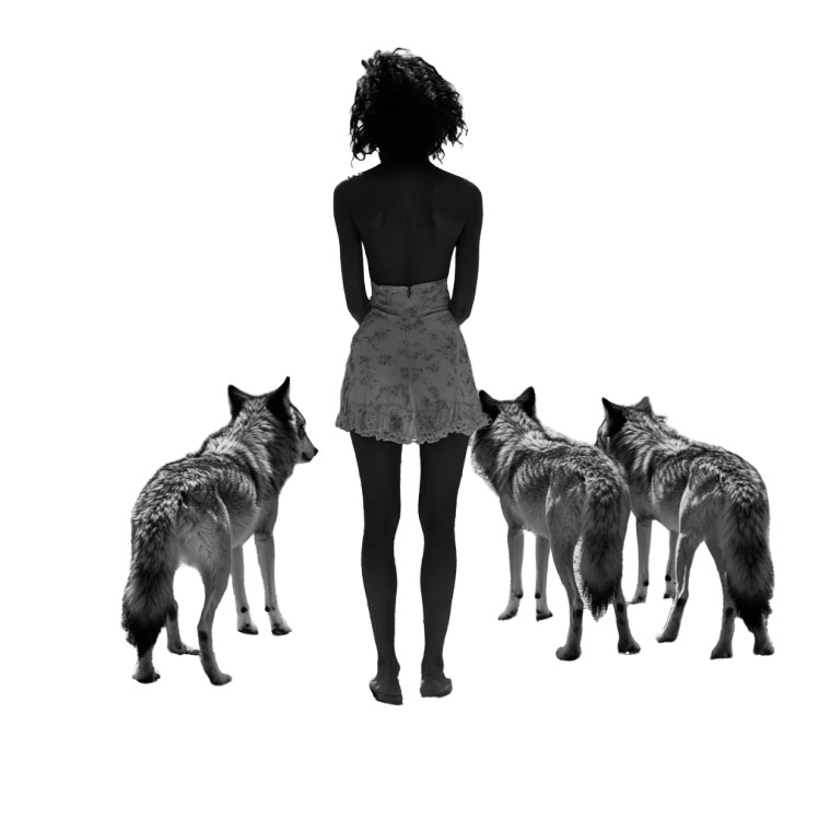 Girl With Wolves Vinyl Car Decal Sticker – Waterproof & UV-Resistant 8"
