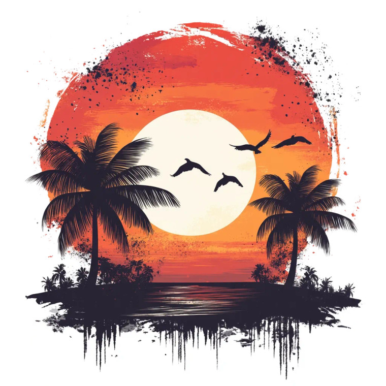 Grunge Sun Illustration Vinyl Car Decal Sticker – Waterproof & UV-Resistant 8"