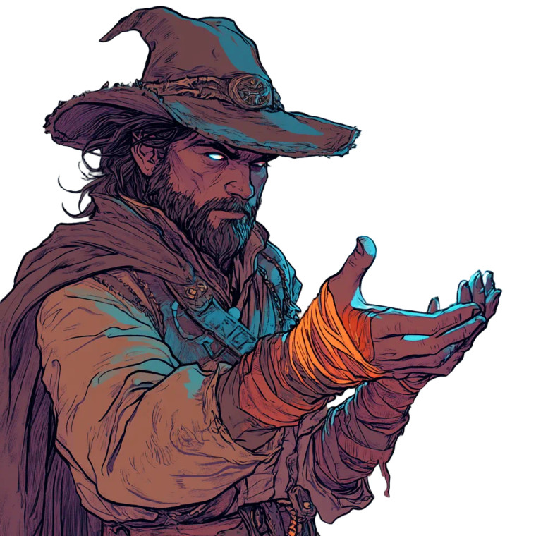 Bandit Mage Casting Vinyl Car Decal Sticker – Waterproof & UV-Resistant 8"