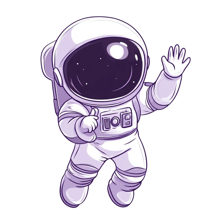 Cute Astronaut Drawing Vinyl Car Decal Sticker – Waterproof & UV-Resistant 8"
