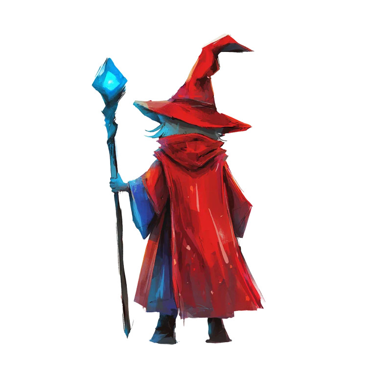 Chibi Wizard Sprite Vinyl Car Decal Sticker – Waterproof & UV-Resistant 8"