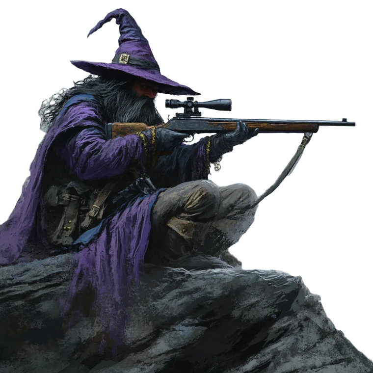 Sniper Wizard Vinyl Car Decal Sticker – Waterproof & UV-Resistant 8"