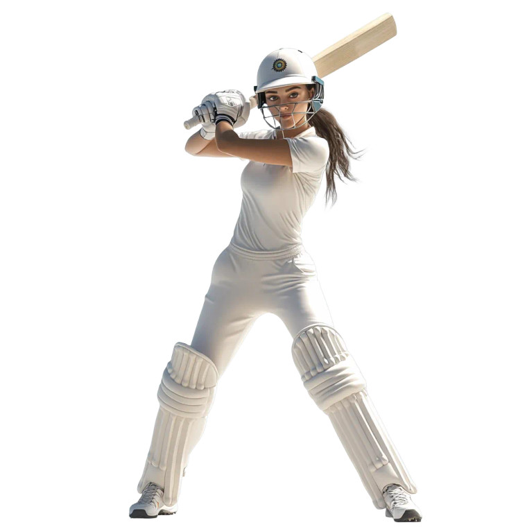 Girl Cricket Player Vinyl Car Decal Sticker – Waterproof & UV-Resistant 8"