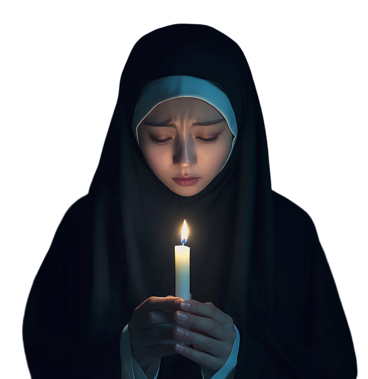 Crying Asian Nun Vinyl Car Decal Sticker – Waterproof & UV-Resistant 8"