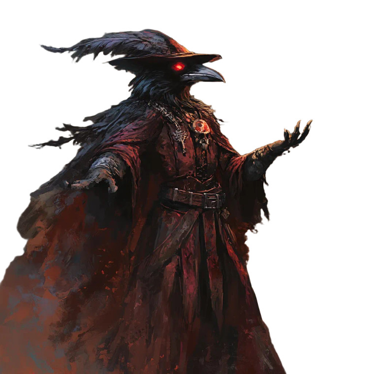 Eldritch Crow Wizard Vinyl Car Decal Sticker – Waterproof & UV-Resistant 8"