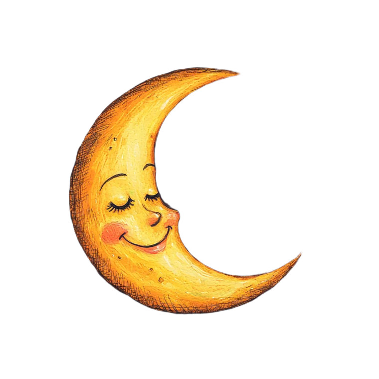 Smiling Moon Vinyl Car Decal Sticker – Waterproof & UV-Resistant 8"