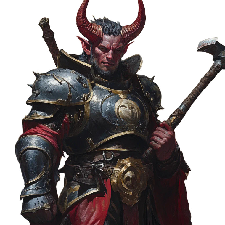 Tiefling Warrior V8 Vinyl Car Decal Sticker – Waterproof & UV-Resistant 8"