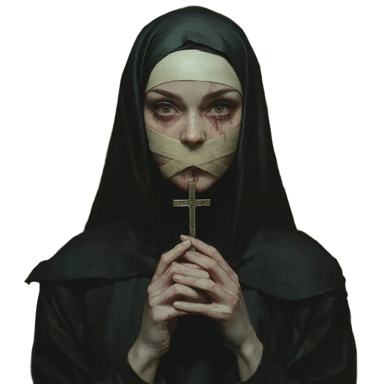 Creepy Nun Vinyl Car Decal Sticker – Waterproof & UV-Resistant 8"