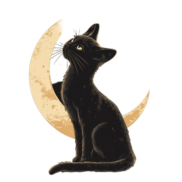 Mystical Black Cat V2 Vinyl Car Decal Sticker – Waterproof & UV-Resistant 8"