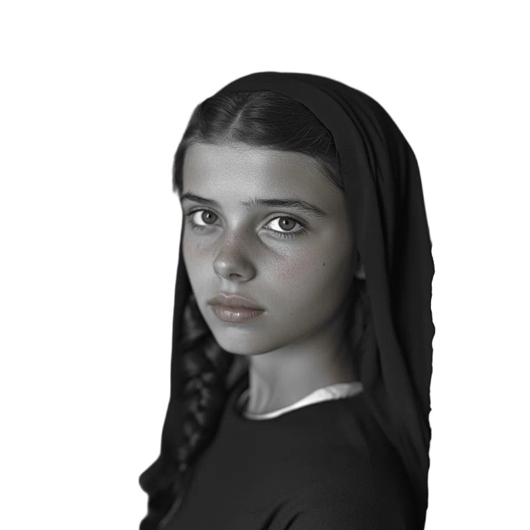 Young Nun Narcisa Vinyl Car Decal Sticker – Waterproof & UV-Resistant 8"