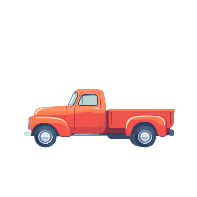 Cute Truck Illustration Vinyl Car Decal Sticker – Waterproof & UV-Resistant 8"