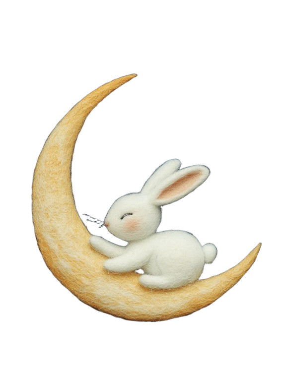 Rabbit On Moon V2 Vinyl Car Decal Sticker – Waterproof & UV-Resistant 8"