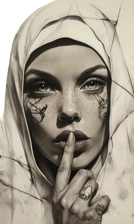 Nun Portrait Tattoo Vinyl Car Decal Sticker – Waterproof & UV-Resistant 8"