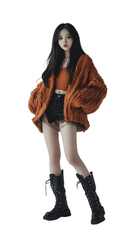 Stylish Asian Girl Vinyl Car Decal Sticker – Waterproof & UV-Resistant 8"