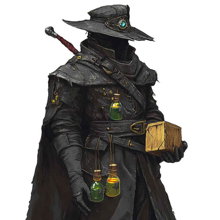 Alchemist Plague Doctor V2 Vinyl Car Decal Sticker – Waterproof & UV-Resistant 8"