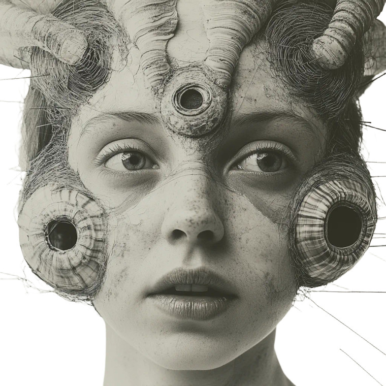 Surreal Self-Portrait Vinyl Car Decal Sticker – Waterproof & UV-Resistant 8"