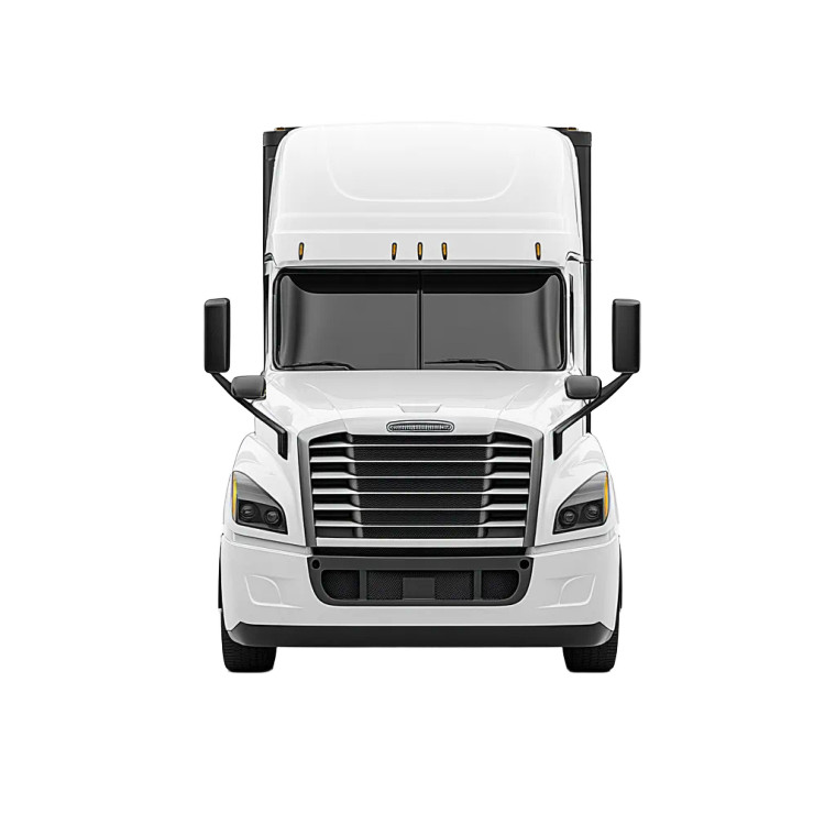 White Modern Semi-Truck Vinyl Car Decal Sticker – Waterproof & UV-Resistant 8"