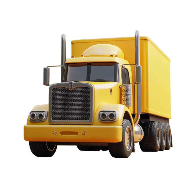 Yellow 3D Truck Vinyl Car Decal Sticker – Waterproof & UV-Resistant 8"