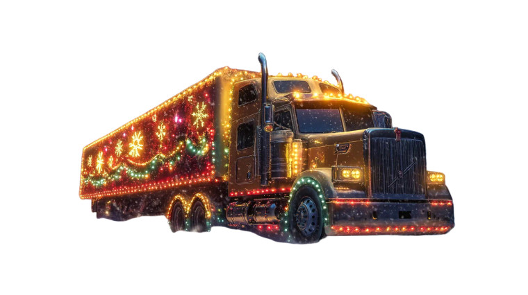 Festive Christmas Truck V2 Vinyl Car Decal Sticker – Waterproof & UV-Resistant 8"