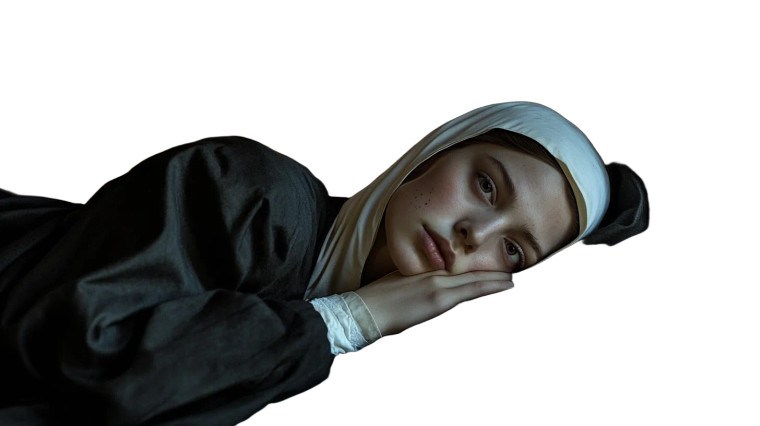 Contemplative Nun Vinyl Car Decal Sticker – Waterproof & UV-Resistant 8"