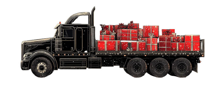 Christmas Truck V2 Vinyl Car Decal Sticker – Waterproof & UV-Resistant 8"