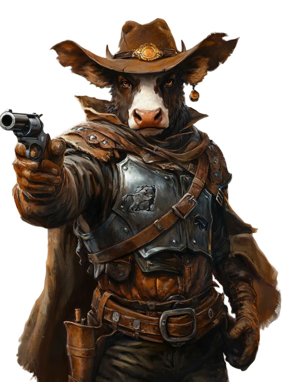 Minotaur Cowboy Paladin Vinyl Car Decal Sticker – Waterproof & UV-Resistant 8"