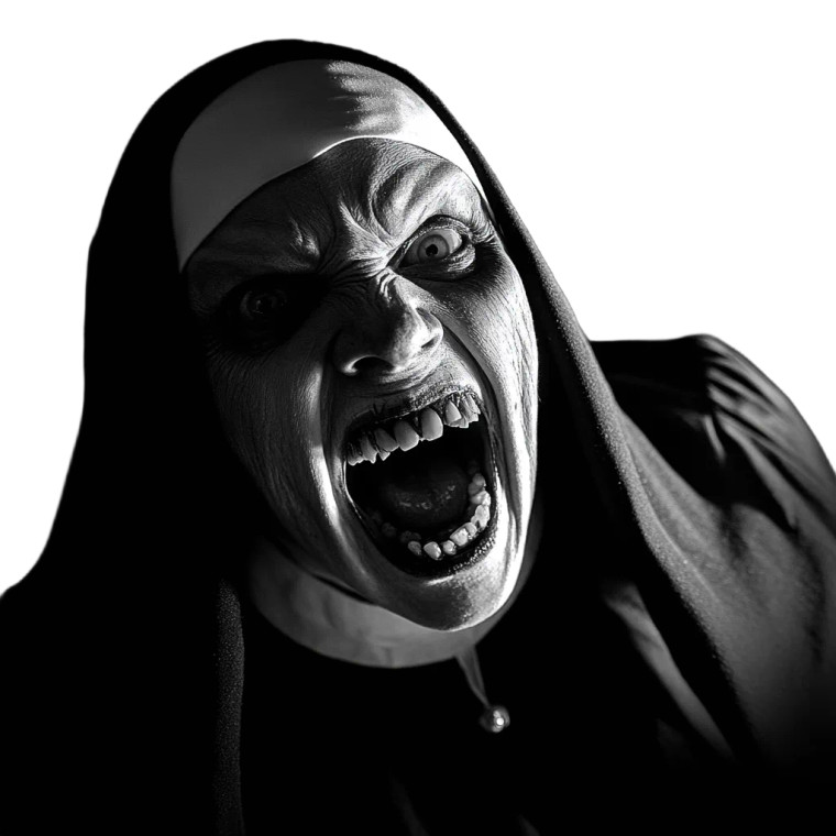 Scary Nun V4 Vinyl Car Decal Sticker – Waterproof & UV-Resistant 8"