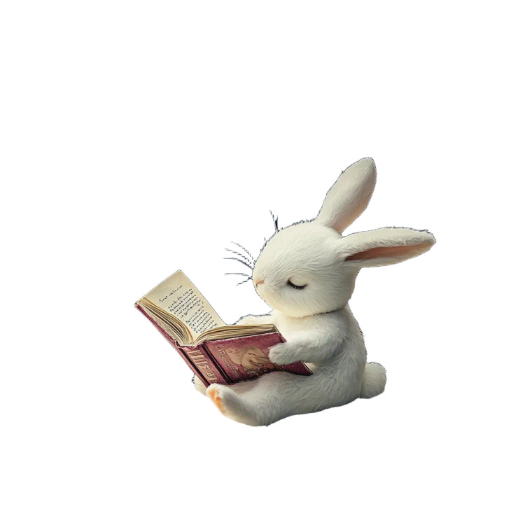 Moon Bunny Reader Vinyl Car Decal Sticker – Waterproof & UV-Resistant 8"