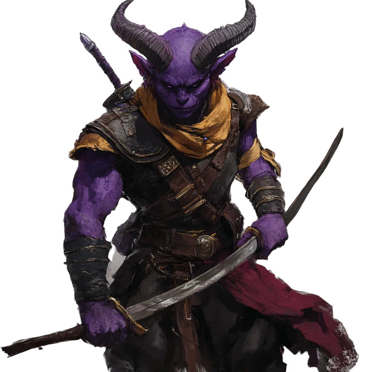 Purple Tiefling Fighter Vinyl Car Decal Sticker – Waterproof & UV-Resistant 8"