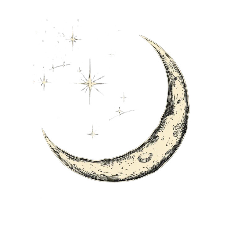 Ink Moon Stars Vinyl Car Decal Sticker – Waterproof & UV-Resistant 8"