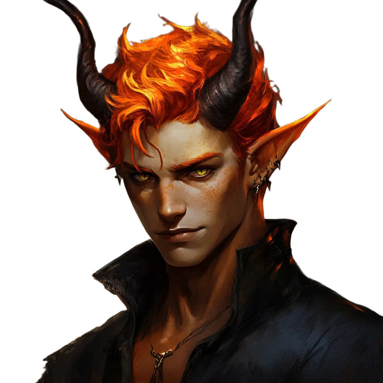Red Tiefling Male V2 Vinyl Car Decal Sticker – Waterproof & UV-Resistant 8"