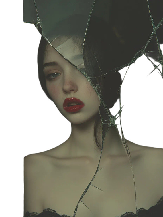 Shattered Reflection Vinyl Car Decal Sticker – Waterproof & UV-Resistant 8"