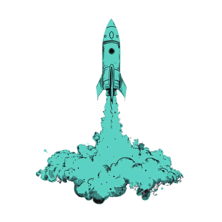 Rocket Launch Doodle Vinyl Car Decal Sticker – Waterproof & UV-Resistant 8"