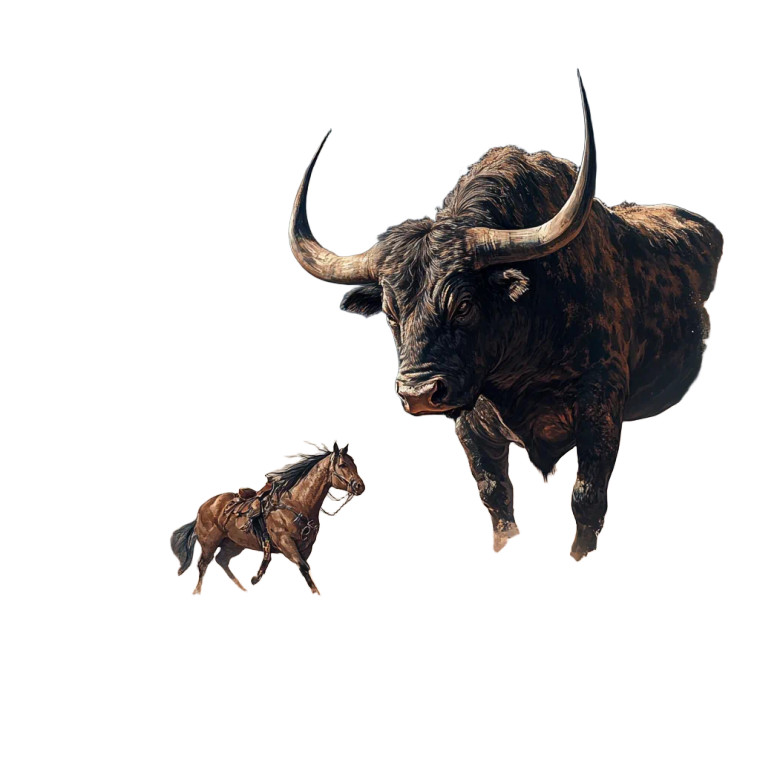 Bulls Vs Horse Vinyl Car Decal Sticker – Waterproof & UV-Resistant 8"