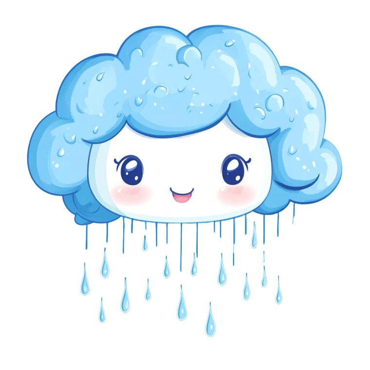 Kawaii Rain Cloud Vinyl Car Decal Sticker – Waterproof & UV-Resistant 8"