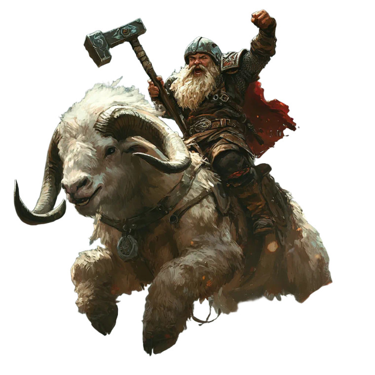 Dwarf Warrior Ram Rider Vinyl Car Decal Sticker – Waterproof & UV-Resistant 8"