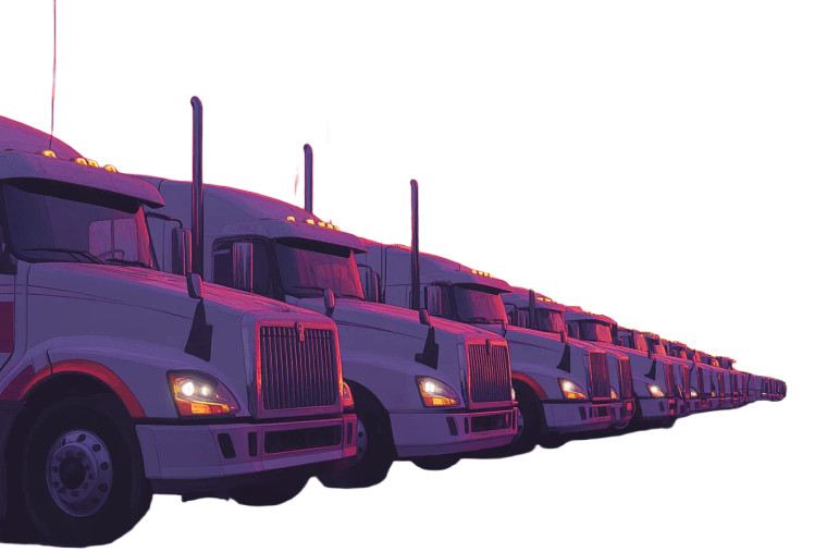 Modern Semi-Trucks Sunset Vinyl Car Decal Sticker – Waterproof & UV-Resistant 8"