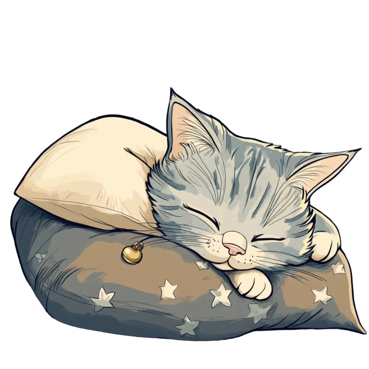 Sleeping Gray Cat Vinyl Car Decal Sticker – Waterproof & UV-Resistant 8"