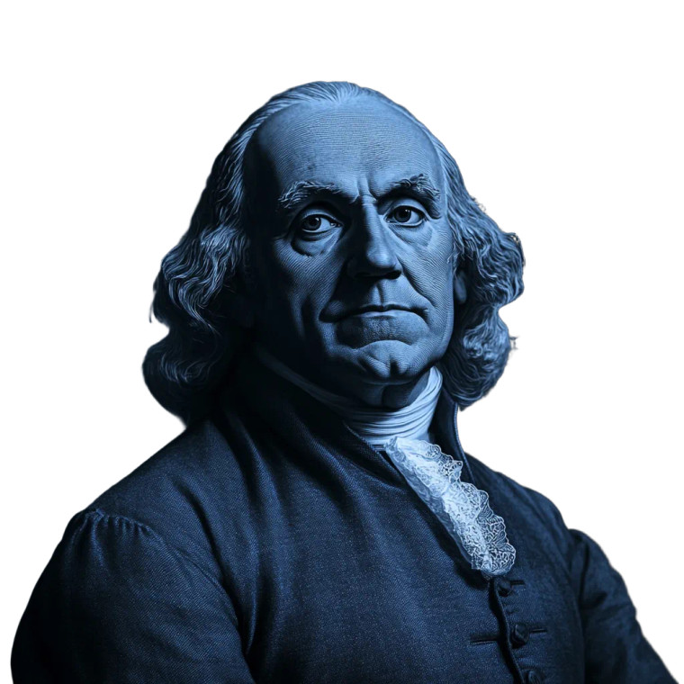 Benjamin Franklin Portrait Vinyl Car Decal Sticker – Waterproof & UV-Resistant 8"